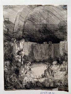 Exposición del cuerpo del redentor (dibujo de Rembrandt Harmenszoon van Rijn) de Rembrandt van Rijn