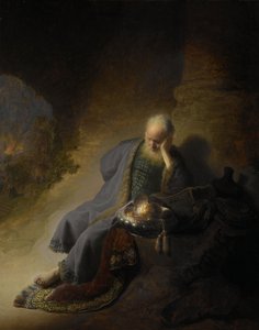 Jeremías lamentando la destrucción de Jerusalén