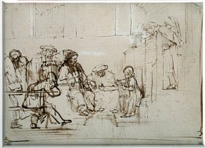 Niño Jesús con doctores de Rembrandt van Rijn