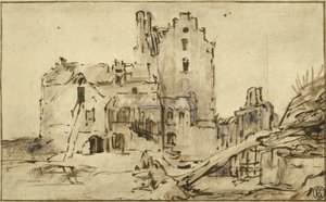Castillo Kostverloren en decadencia, 1652-57 de Rembrandt van Rijn