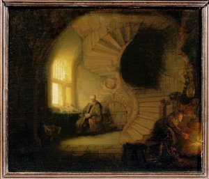 Meditando filósofo ... de Rembrandt Harmensz. van Rijn