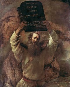 Moisés Rompiendo las Tablas de la Ley de Rembrandt van Rijn