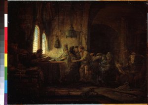 Parábola de los Obreros de la Viña o Parábola de los Obreros de la Hora Undécima (La Parábola de los Obreros de la Viña). Pintura de Harmenszoon van Rijn conocida como Rembrandt (1606-1669) de Rembrandt Harmensz. van Rijn