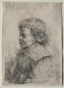 Retrato de niño de perfil de Rembrandt Harmensz. van Rijn