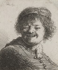 Rembrandt con gorra, riendo: busto de Rembrandt van Rijn
