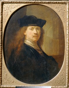 Rembrandt con un gorro de cocinero sobre un fondo arquitectónico ... de Rembrandt Harmensz. van Rijn