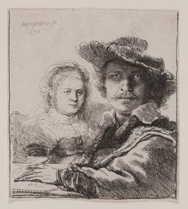 Autorretrato con Saskia de Rembrandt van Rijn