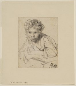 Estudio para la pintura "Una Chica en una Ventana", antes de 1645 de Rembrandt van Rijn