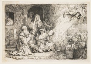 El ángel partiendo de la familia de Tobías de Rembrandt van Rijn