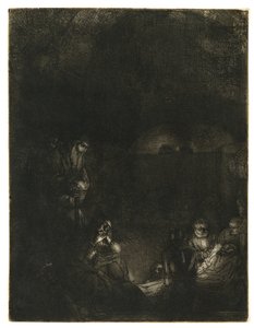 El Entierro, c.1654 (grabado con punta seca y buril) de Rembrandt Harmensz. van Rijn