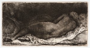 La mujer desnuda, durmiendo con las nalgas al viento,