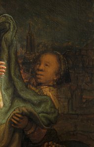 La Visitación, detalle de Rembrandt van Rijn