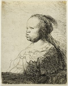 La negra blanca, c.1630 (aguafuerte sobre papel) de Rembrandt Harmensz. van Rijn