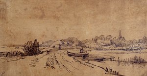 Vista de Sloten, c.1650 de Rembrandt Harmensz. van Rijn