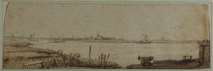 Vista del río IJ desde el Diemerdijk, c.1650 de Rembrandt Harmensz. van Rijn