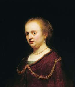 Joven Mujer con Cadena de Oro de Rembrandt Harmensz. van Rijn