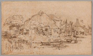 Una granja en el Amsteldijk, vista desde el noroeste de Rembrandt van Rijn
