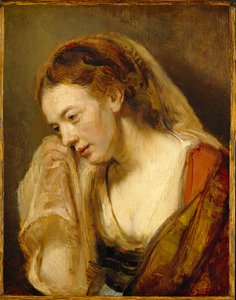 Una mujer llorando de Rembrandt van Rijn