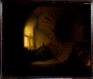 Un filósofo en meditación de Rembrandt van Rijn