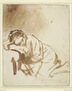 Una joven durmiendo Hendrickje Stoffels, ca 1654 de Rembrandt van Rijn