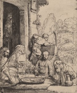 Abraham recibiendo a los ángeles, 1656 de Rembrandt van Rijn