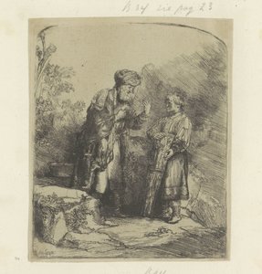 Abraham en Izaak Colección de ochenta y cinco grabados originales (título de la serie) de Rembrandt van Rijn