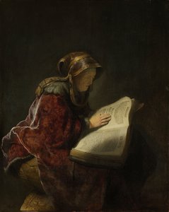Una anciana leyendo, probablemente la profetisa Ana, 1631