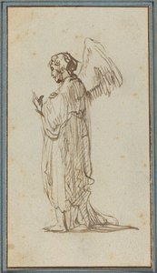 Ángel de pie de Rembrandt van Rijn