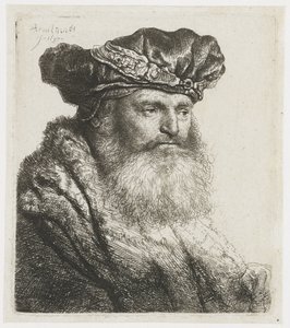 Hombre barbudo con gorra de terciopelo con cierre de joya
Hombre barbudo con gorra de terciopelo con cierre de joya de Rembrandt van Rijn