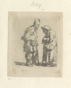 Bedelaar en bedelares en gesprek Colección de ochenta y cinco grabados originales (título de la serie) de Rembrandt van Rijn