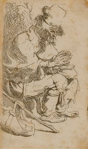 Mendigo calentándose las manos de Rembrandt van Rijn