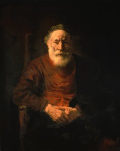 Retrato de un anciano con vestimenta roja de Rembrandt van Rijn