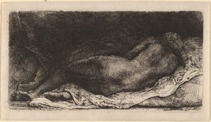 Mujer negra acostada de Rembrandt van Rijn