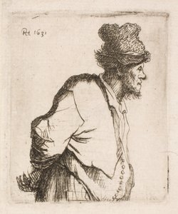 Campesino con las manos en la espalda de Rembrandt van Rijn