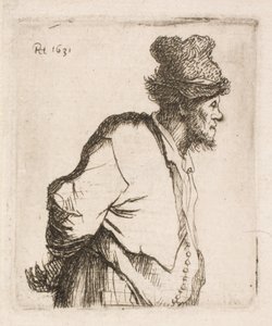 Campesino con las manos en la espalda de Rembrandt van Rijn