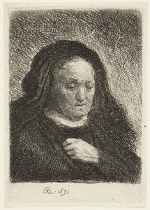 Busto de la madre de Rembrandt de Rembrandt van Rijn