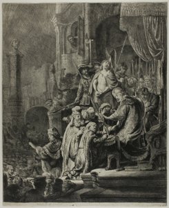 Cristo ante Pilato: Gran placa de Rembrandt van Rijn