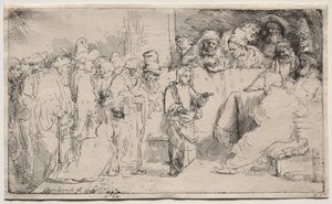 Cristo Disputando con los Doctores: Un Boceto de Rembrandt van Rijn