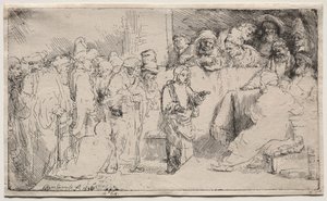 Cristo disputando con los doctores: un boceto, 1652 de Rembrandt van Rijn