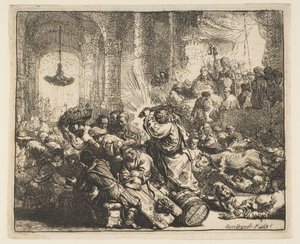 Cristo expulsando a los mercaderes del templo, 1635