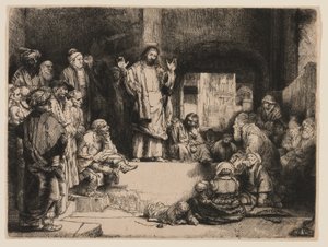 Cristo predicando de Rembrandt van Rijn