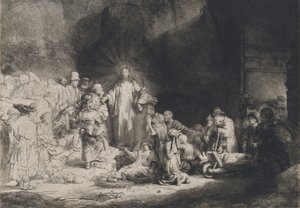 Cristo predicando La estampa de los cien florines de Rembrandt van Rijn