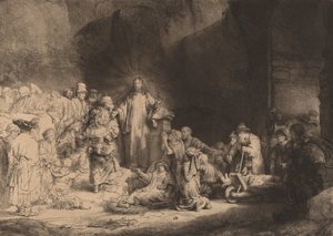 Cristo predicando La estampa de los cien florines de Rembrandt van Rijn