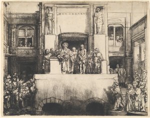 Cristo presentado al pueblo: placa oblonga de Rembrandt van Rijn