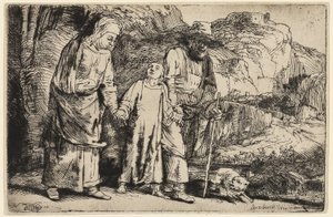 Cristo regresando del templo con sus padres de Rembrandt van Rijn