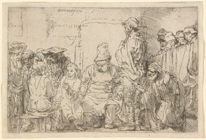 Cristo sentado disputando con los doctores de Rembrandt van Rijn