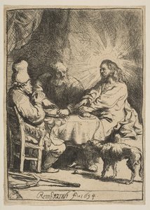 Cristo en Emaús: La Placa Más Pequeña, 1634