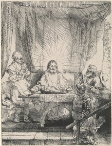 Cristo en Emaús: la placa mayor de Rembrandt van Rijn