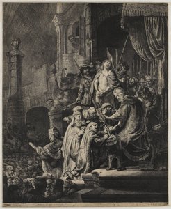 Cristo ante Pilatos: plato grande de Rembrandt van Rijn