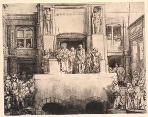 Cristo presentado al pueblo: gran placa oblonga de Rembrandt van Rijn